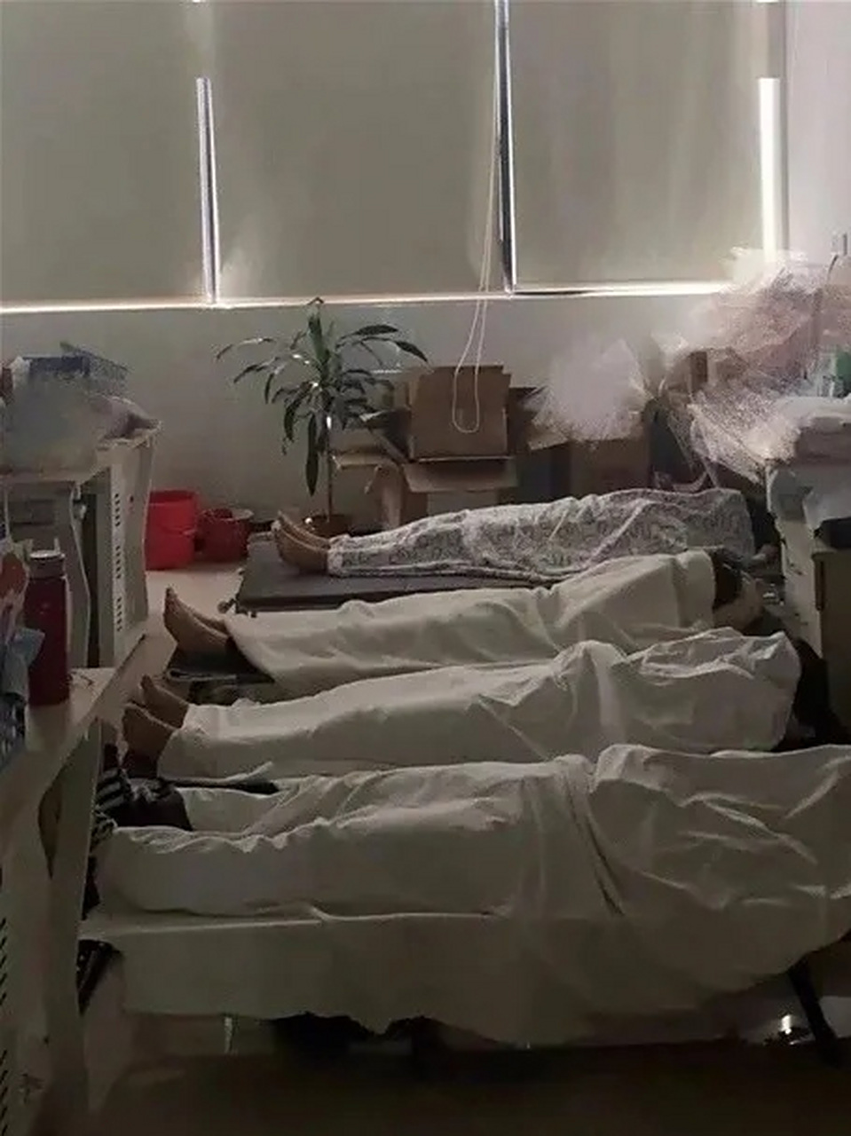 公司同事集体在办公室午睡,瞬间感觉温度下降了好几度!