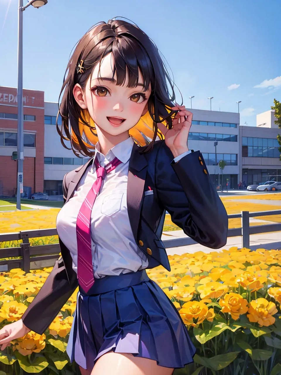 每天都开朗乐观的学妹.#二次元# #美女# #ai绘画