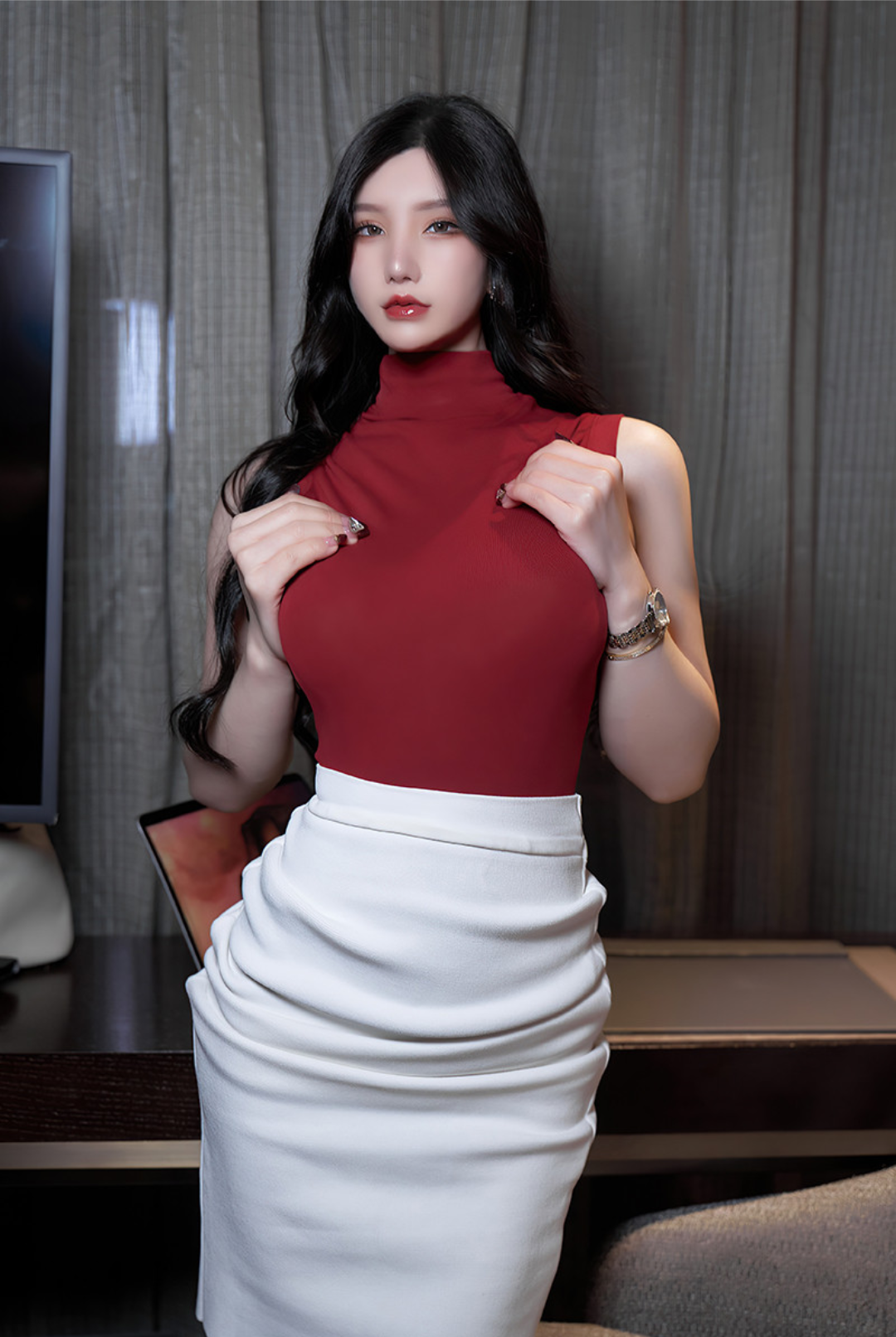 「美女写真」周于希-性感美腿黑丝包臀裙写真诱惑!