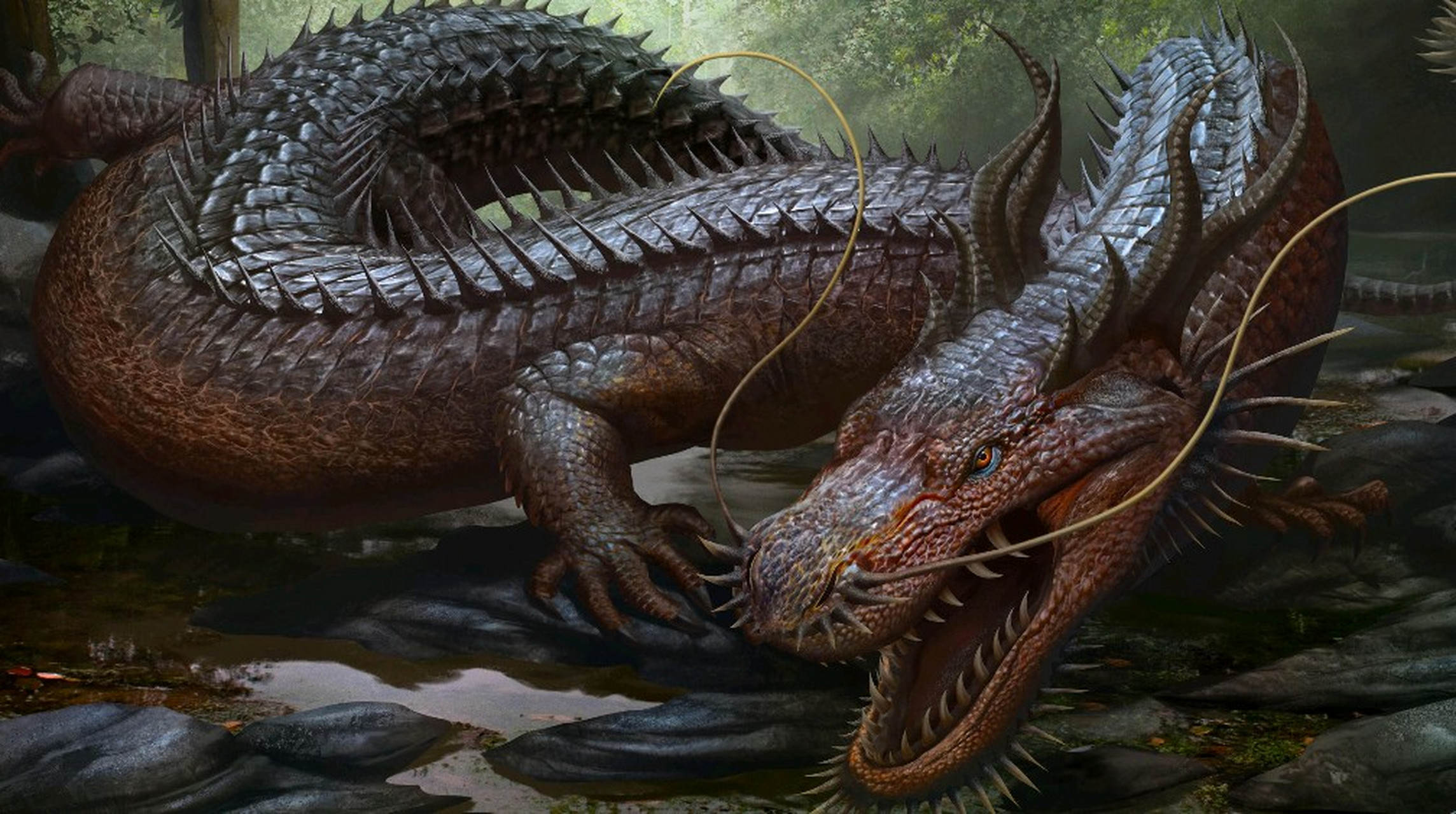 《尔雅翼》中记载了龙的长相:角似鹿,头似驼,眼似兔,项似蛇,腹似蜃,鳞