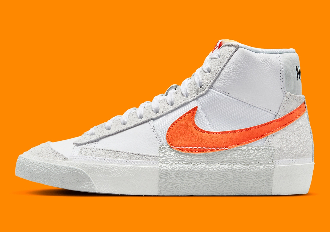 亮橙色 swoosh 登陆 nike blazer mid pro club