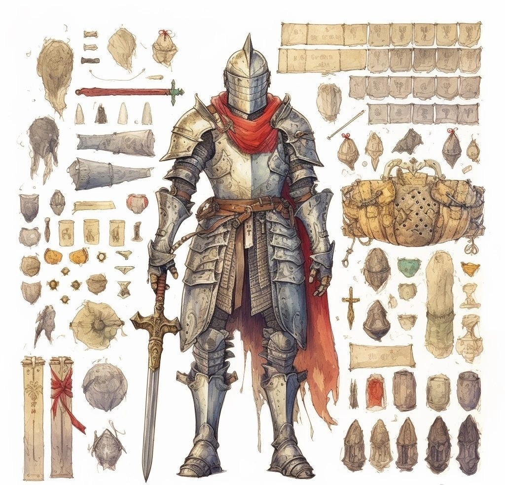 欧洲中世纪骑士板甲插画欣赏