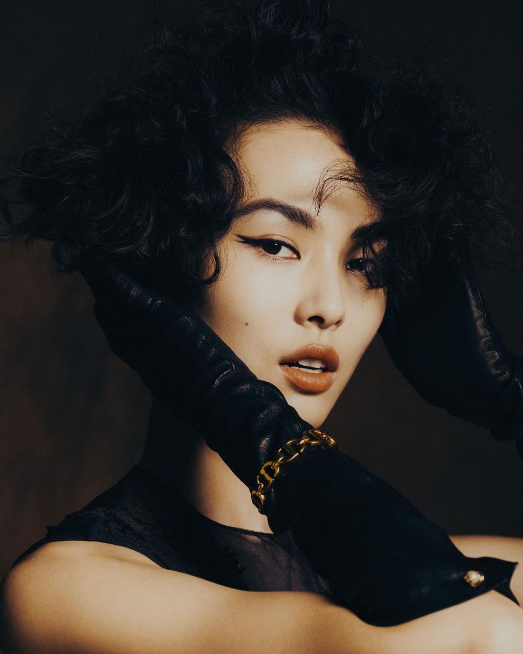 赵佳丽登上杂志封面. 她身着蕾丝透视装,散发出一种野性美.