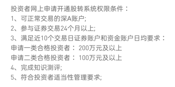 新三板開戶條件2022最新規定