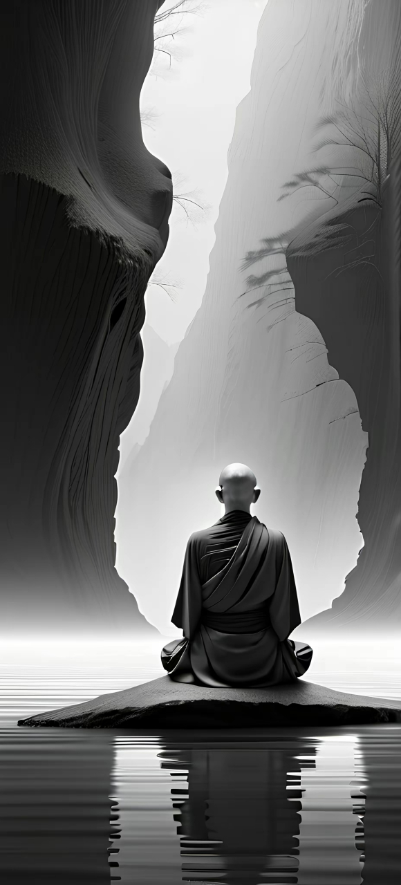 每日壁纸秀～四大皆空 四大皆空,唯有慈云常在抱 一尘不染,照将明月总