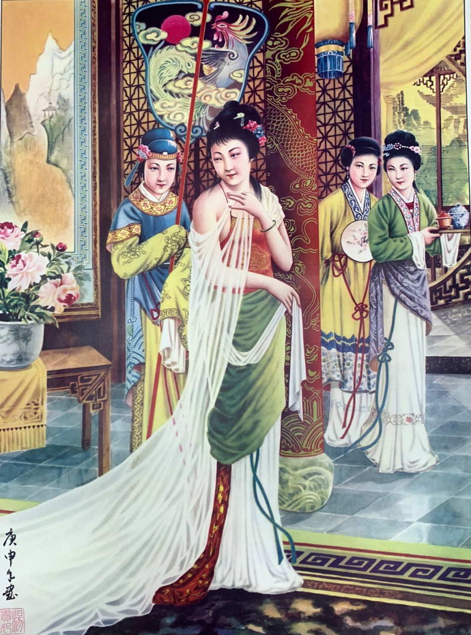 《贵妃出浴》～老年画欣赏.