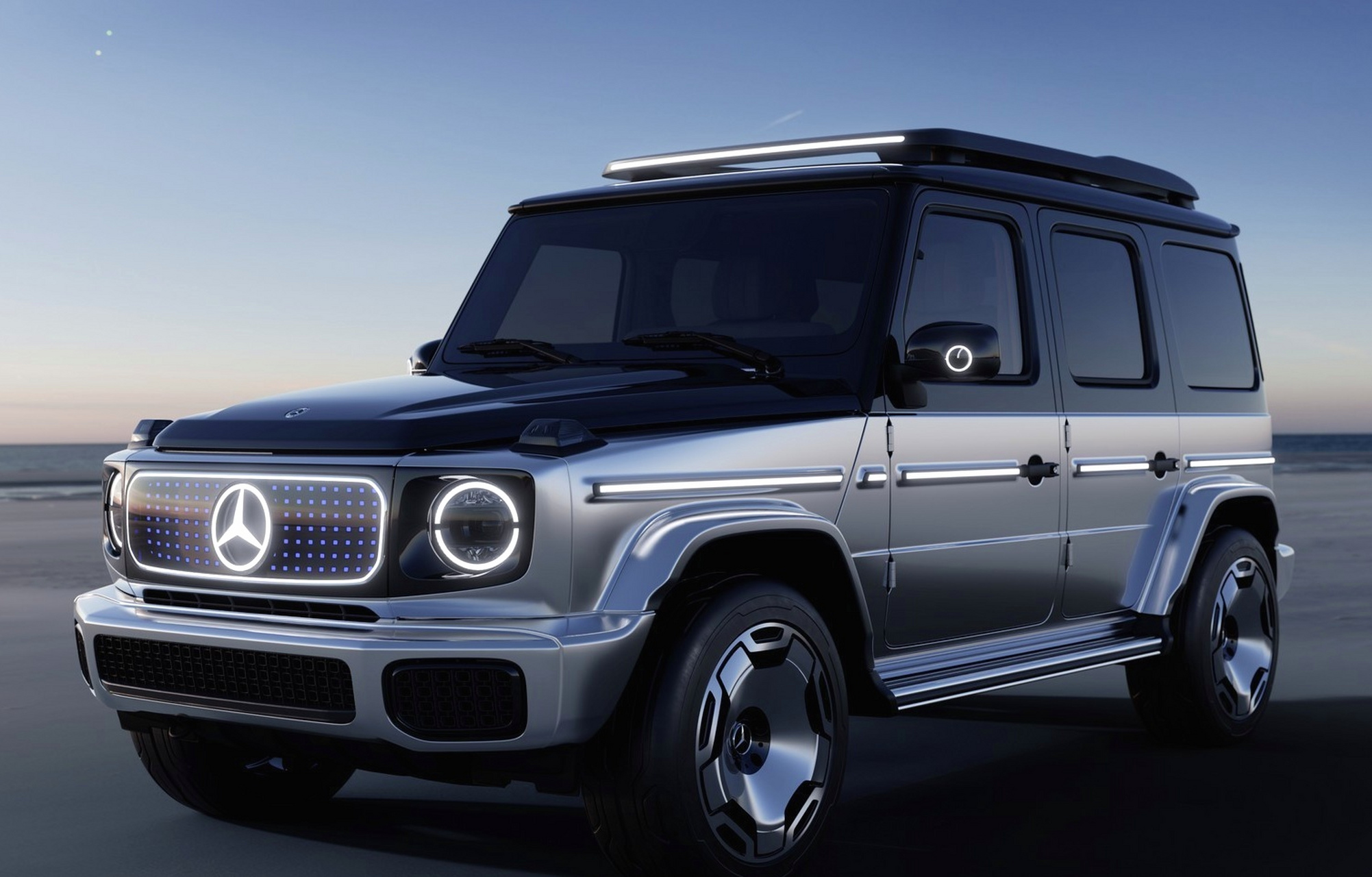 奔驰 大g纯电车 eqg ,4电机独立控制 2挡变速箱 #奔驰eqg