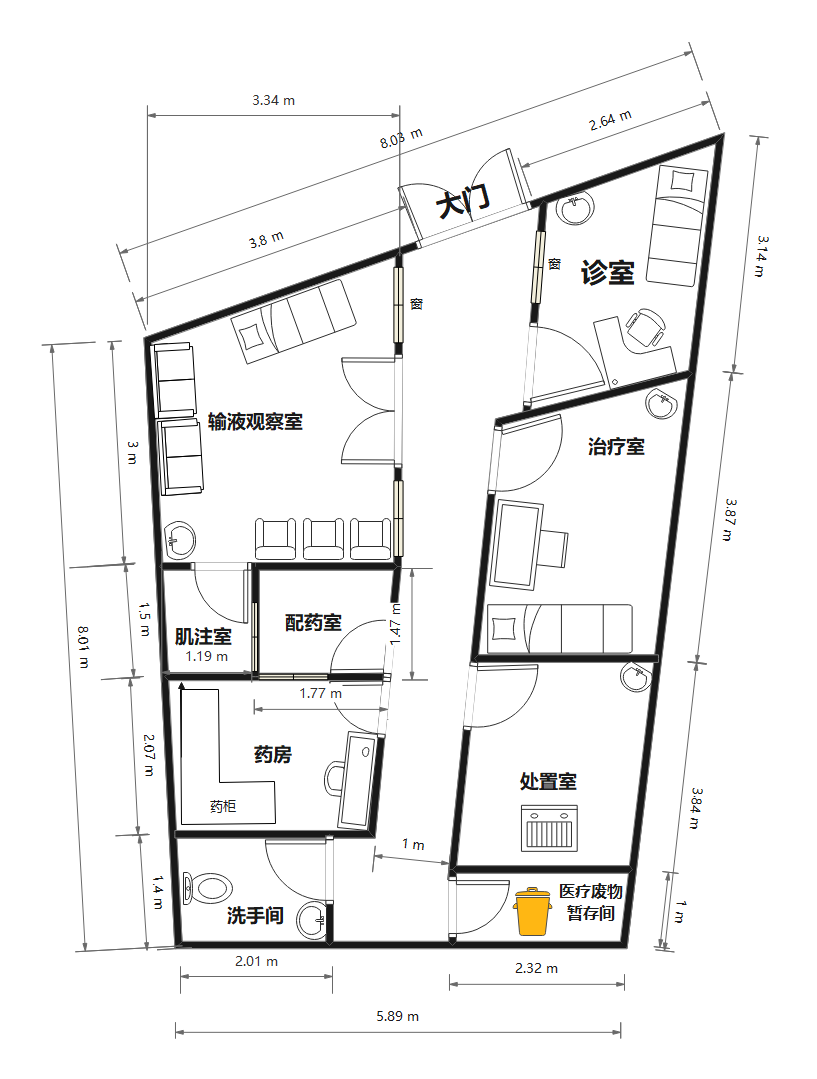 小型诊所设计平面图图片