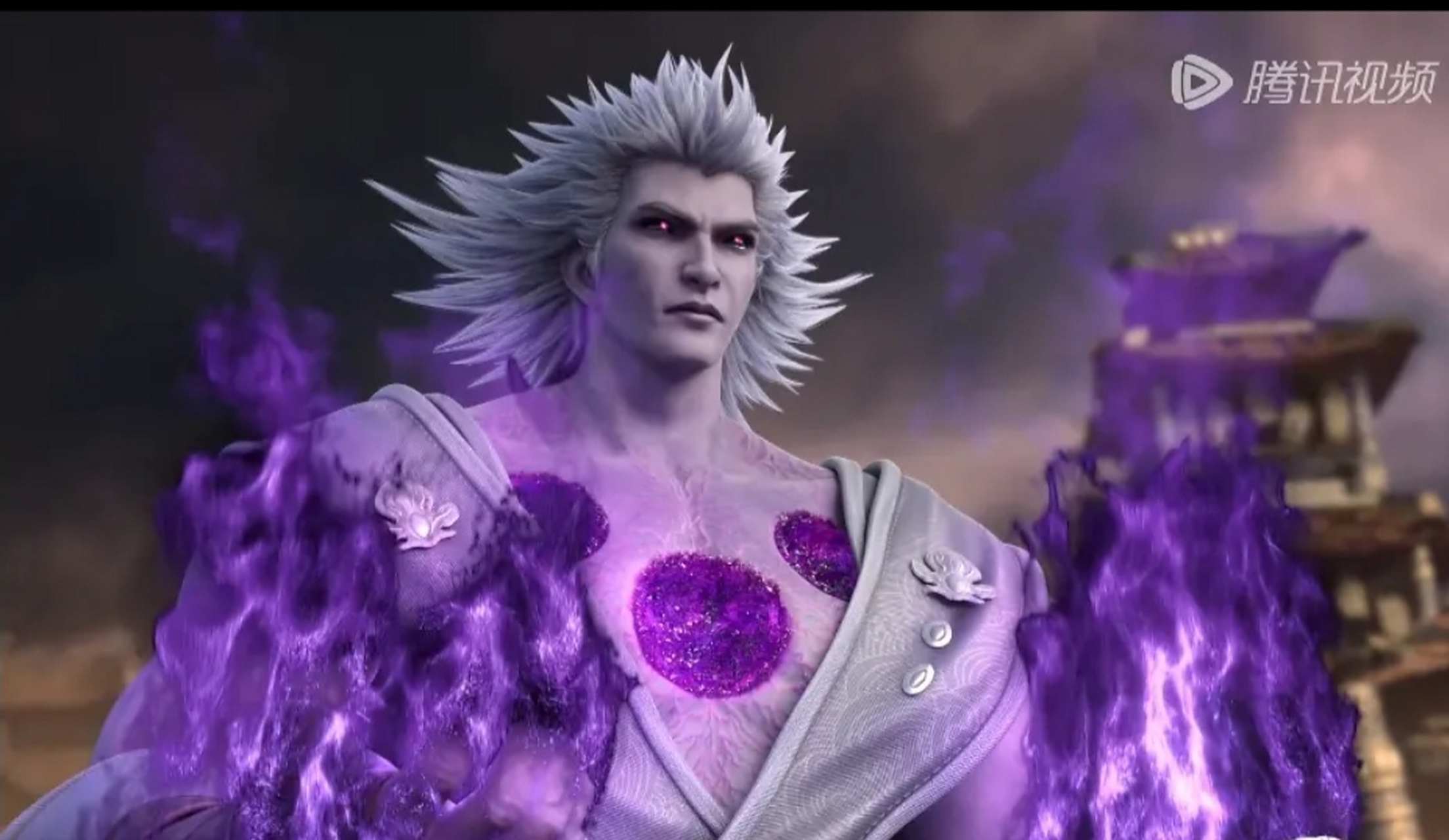 漫画里原始玉尊这三个洞是红色的,动漫里改成紫色的了,是怕血肉是红色