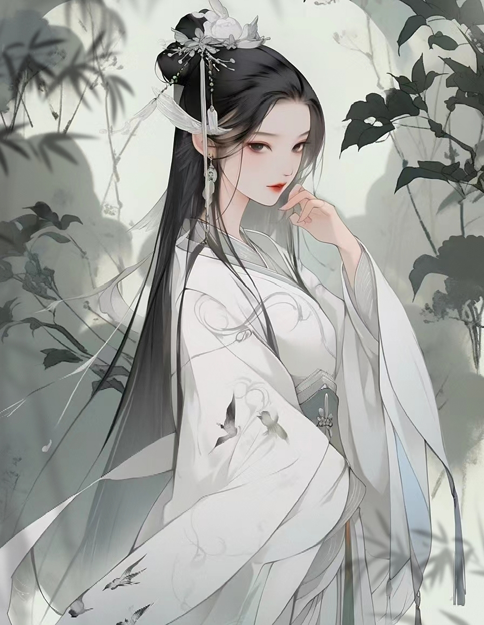 古风清冷美人,清姿傲然,不染凡尘