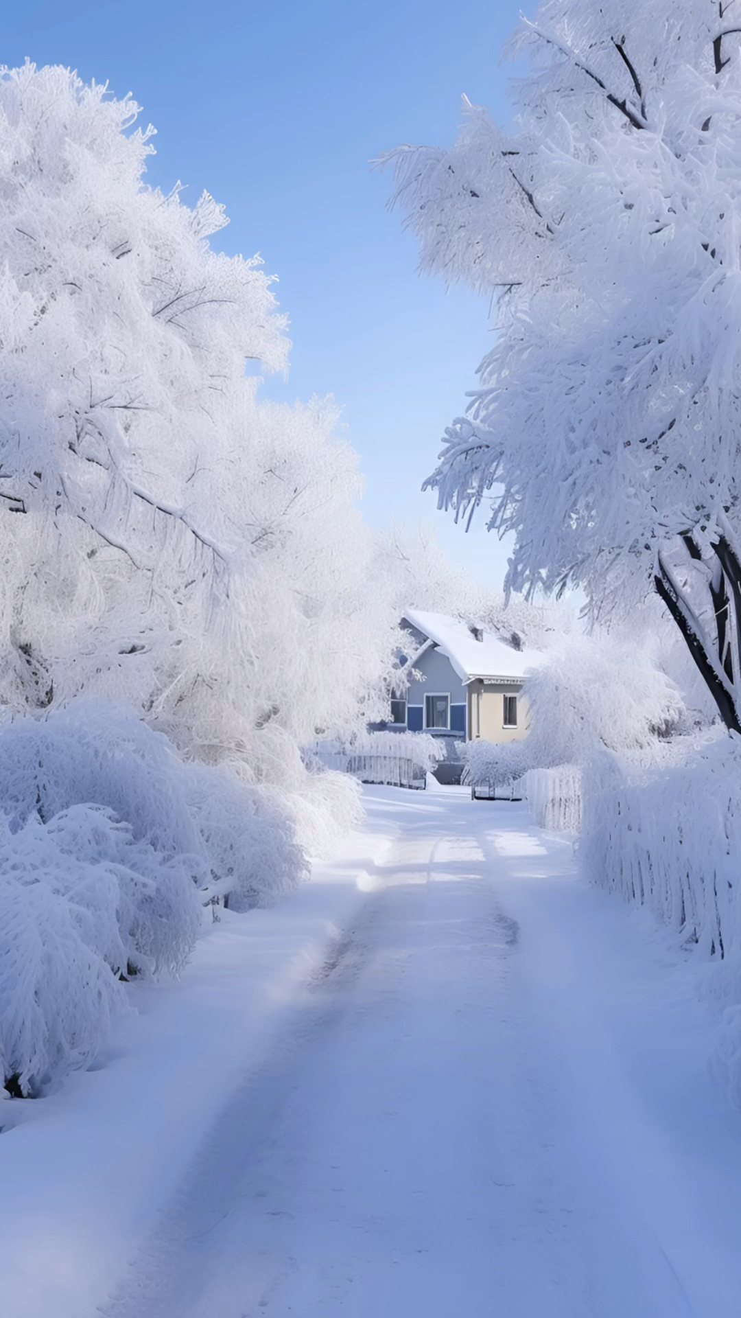 大雪纷飞的美景图片