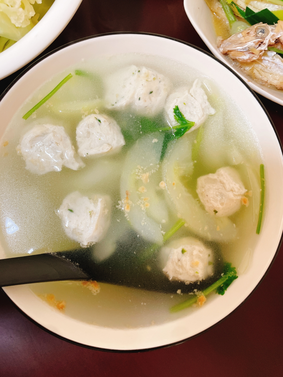 潮汕家常菜 黄瓜鱼丸汤 豆酱焖煮廸仔鱼 清炒菜花 家常做法简单美味