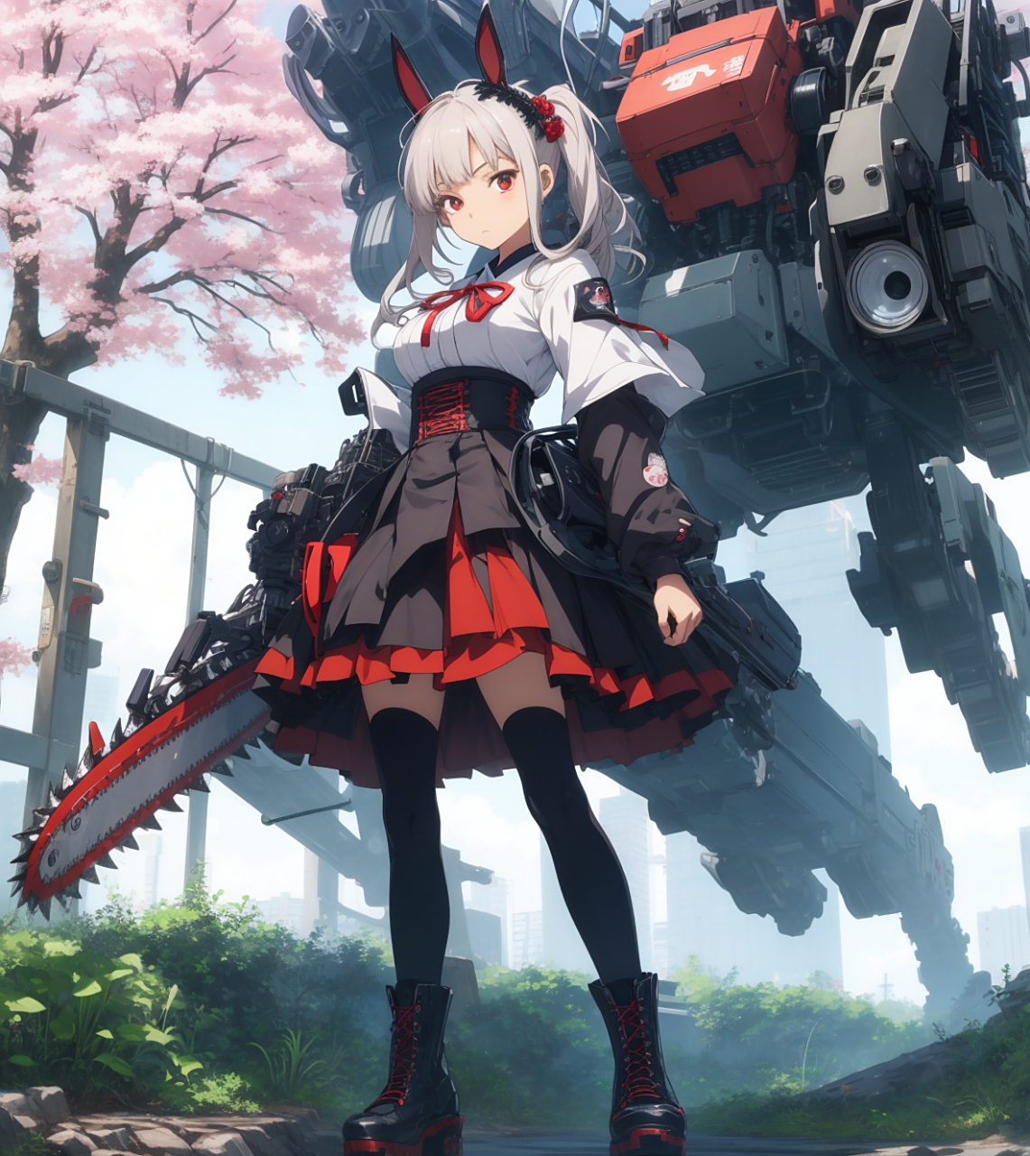 兔耳机械美少女 画师:星と街#二次元美图# #我爱二次元# #二次元萌妹