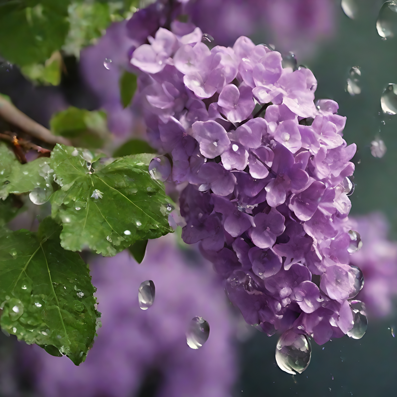 雨中的紫丁香#紫色丁香花