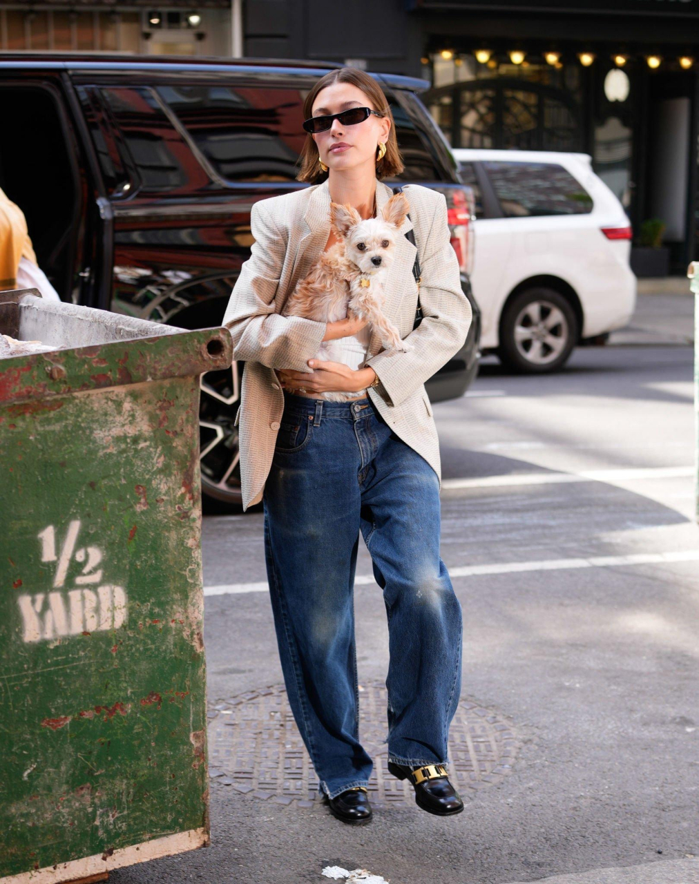 hailey bieber和justin bieber在纽约外出街拍