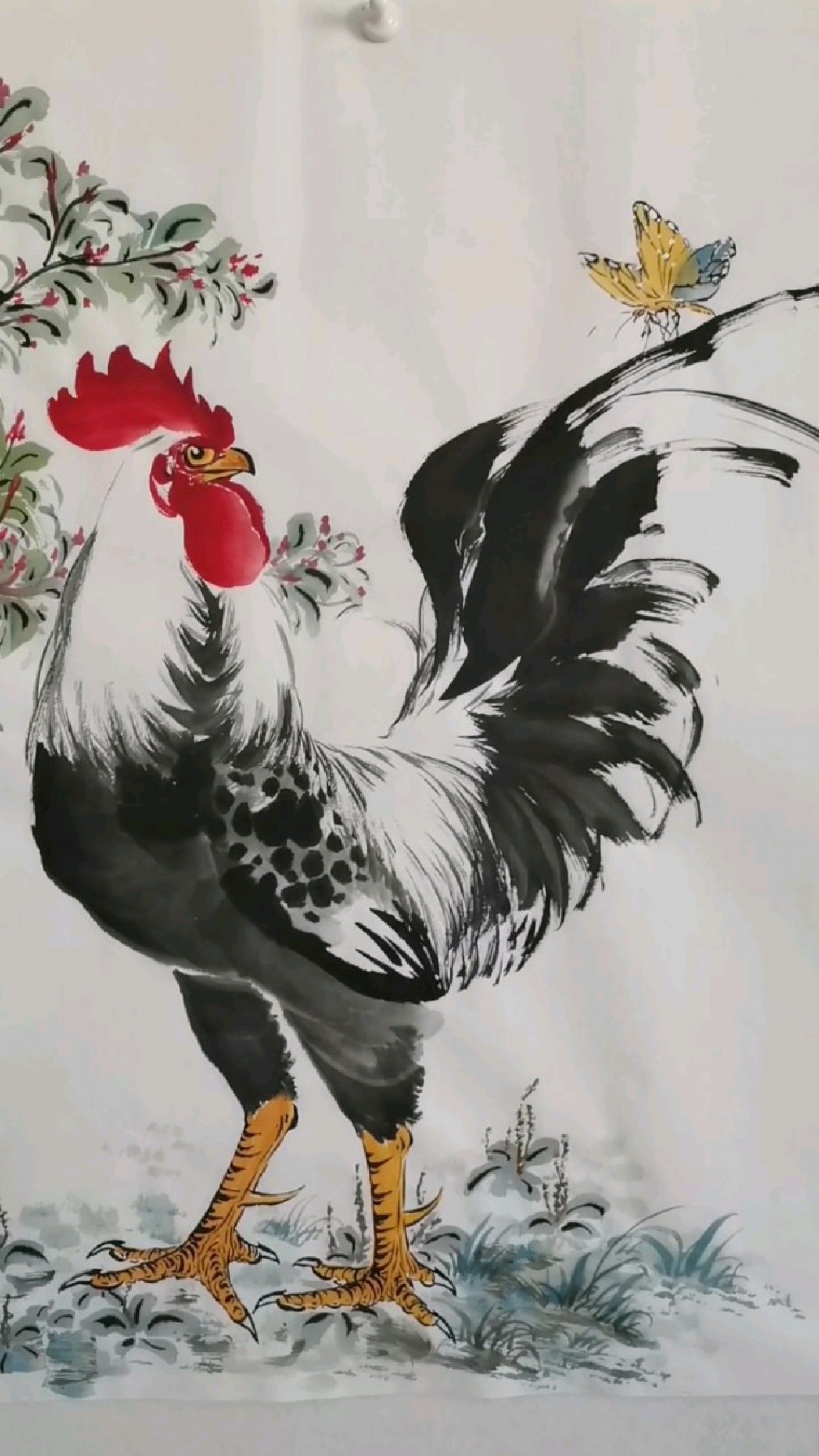 王兴民国画公鸡:大吉祥