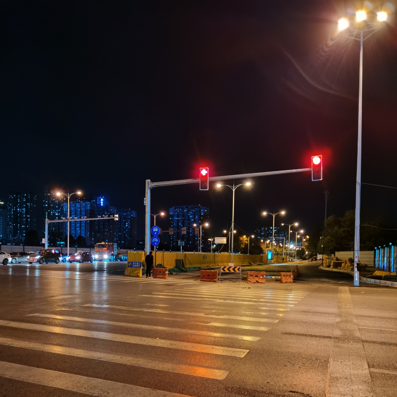 路灯夜景冬天图片