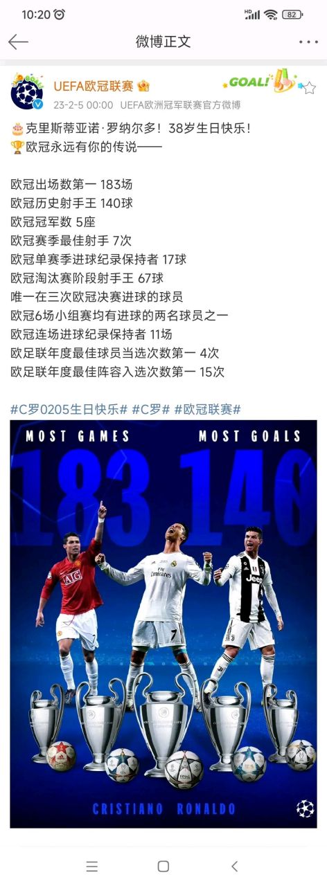 祝c罗38岁生日快乐,希望c罗继续有优秀的表现.