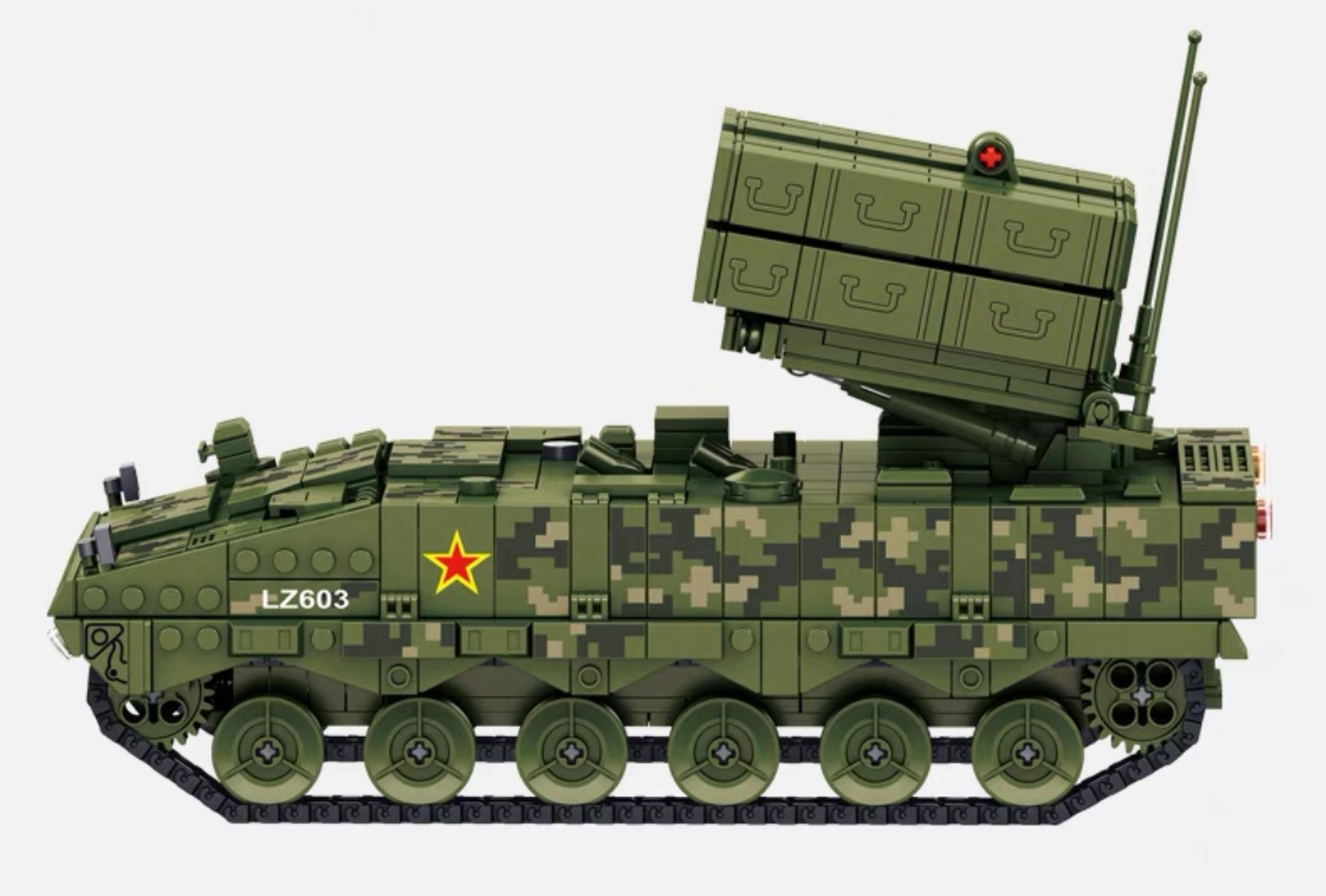 高超音速导弹车红箭10反坦克导弹军事拼装积木玩具礼物模型摆件 #玩具