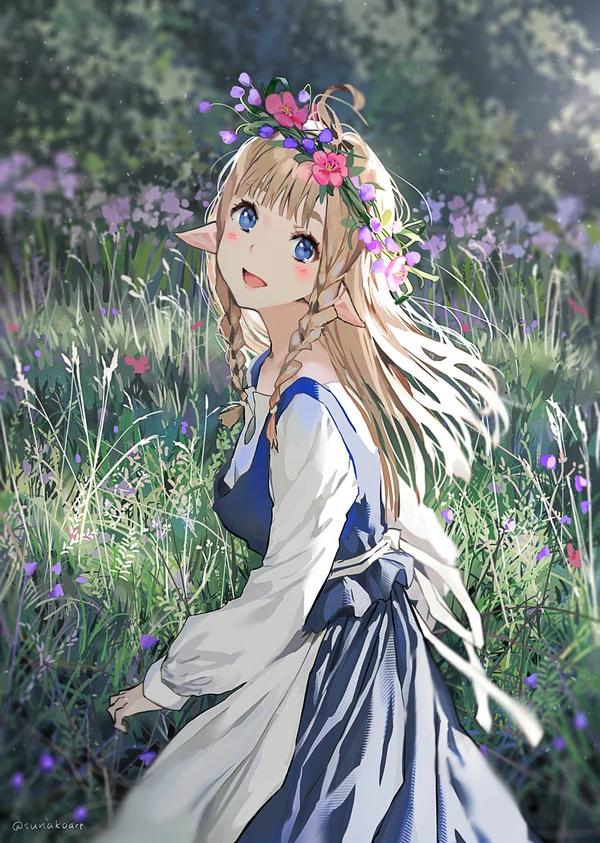 画师推荐:sunako,乡村中的精灵少女,长耳朵好可爱