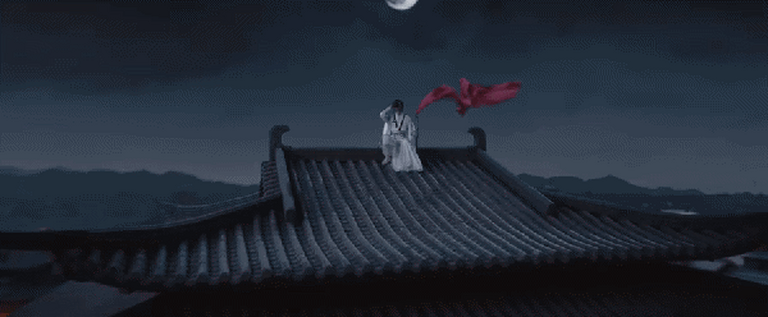 屋顶独酌月下舞剑,真的是少年英气,肆意飞扬,好不痛快.