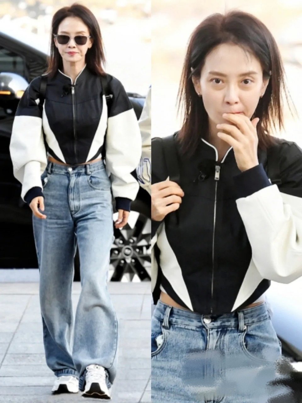 宋智孝机场照,看起来好疲惫,黑眼圈好重