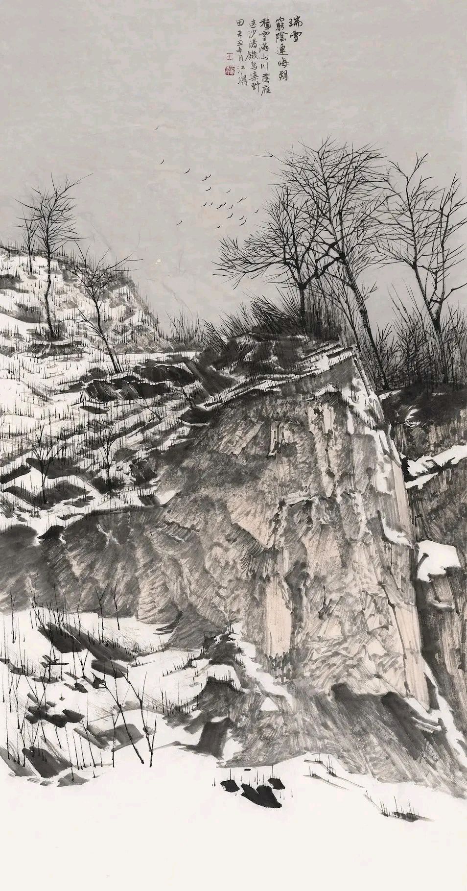 方笔的魅力!王江潮山水画