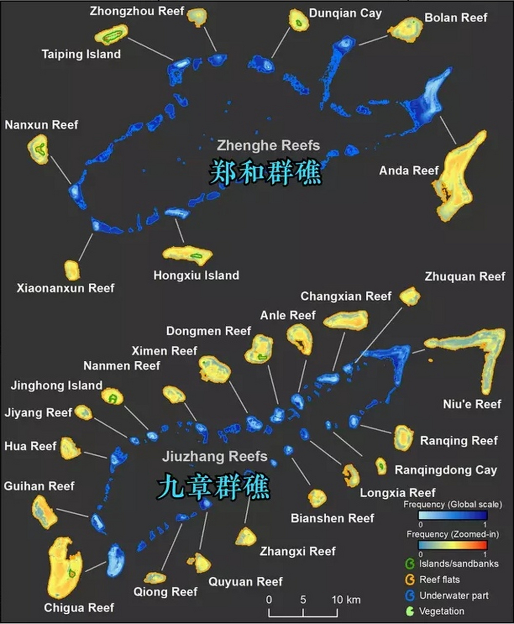 安达礁是南沙群岛最大的郑和群礁上最大礁盘,位于群礁东边的最前方