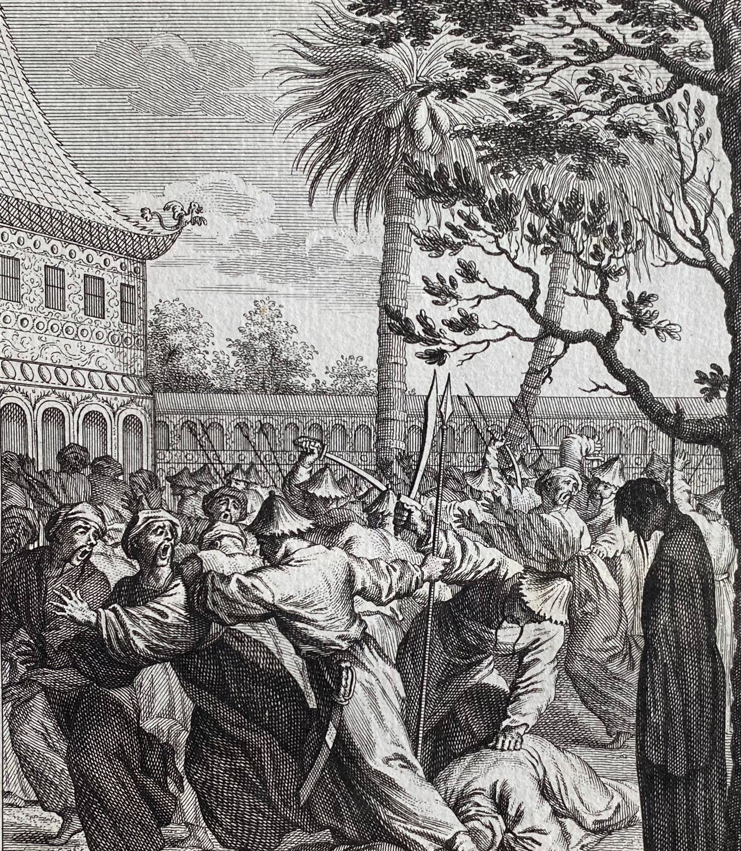 1644年崇祯皇帝景山自缢铜版画(绘于1746年)