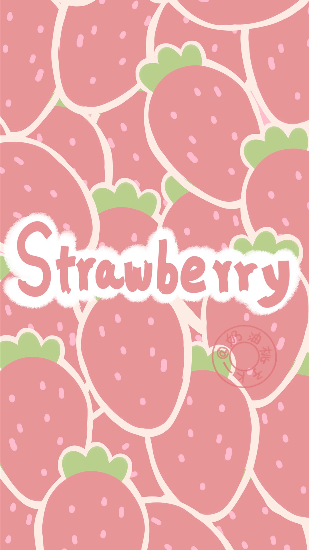 少女心草莓图案平铺壁纸,浪漫的粉红色,无法抵挡的甜美