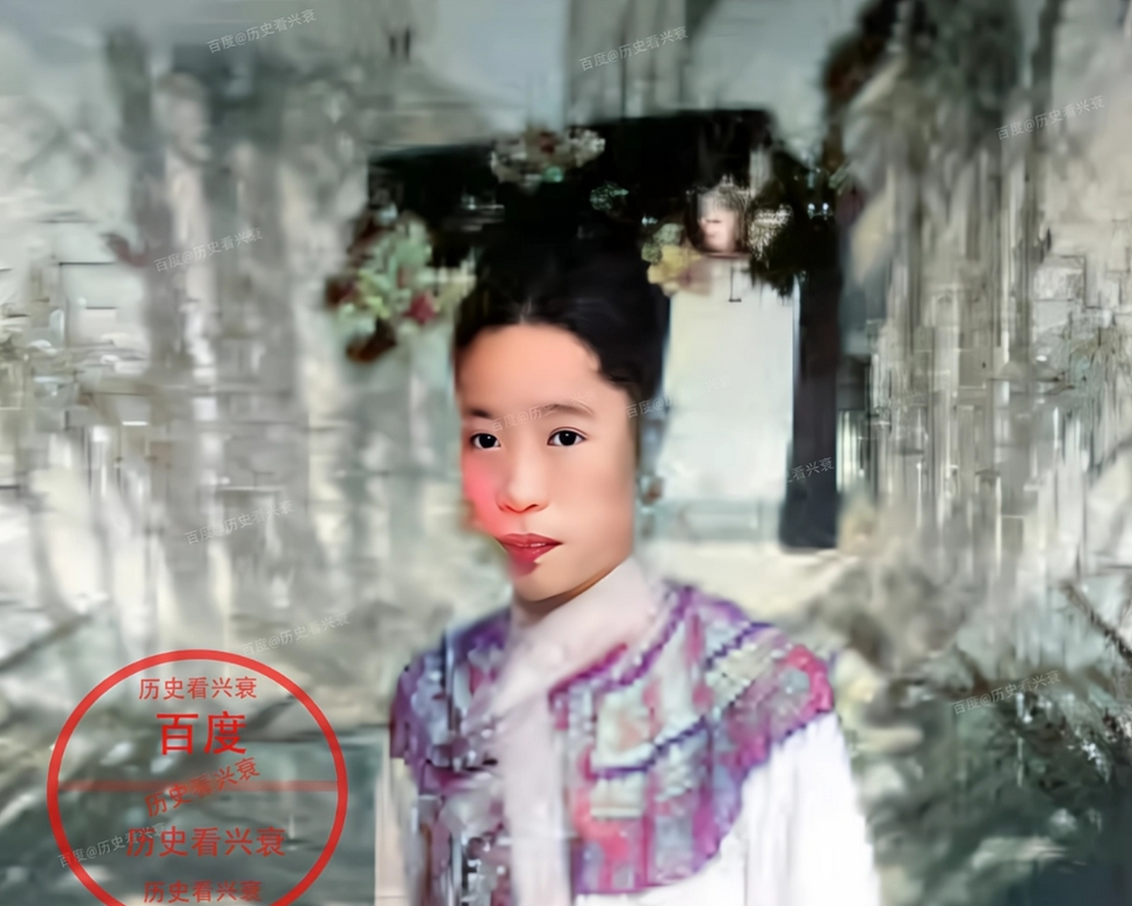 老照片:清朝第一夫人叶赫那拉·静芬 图一,光绪皇帝的皇后叶赫那拉