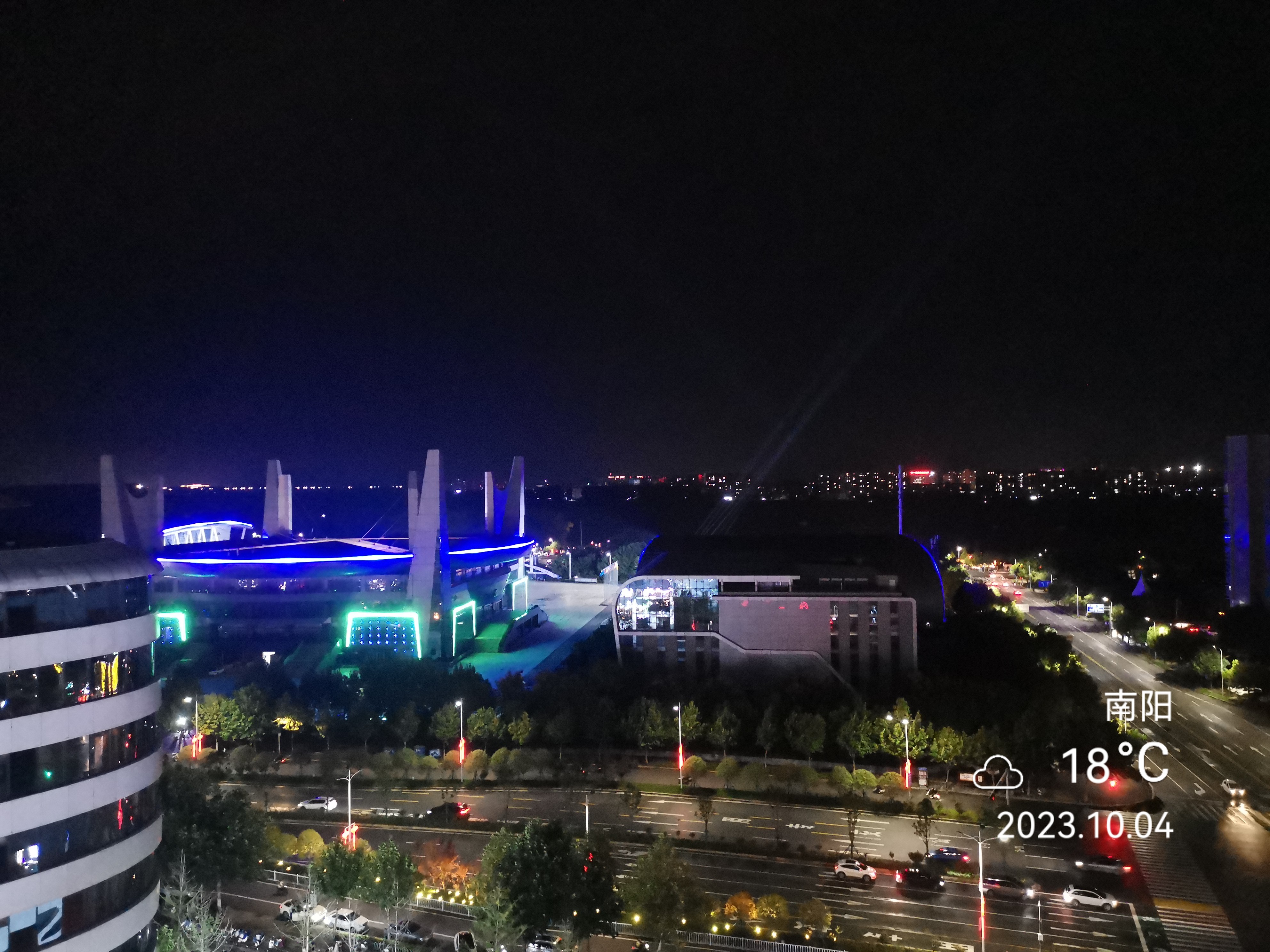 自驾行记:南阳白河槐香湾夜景