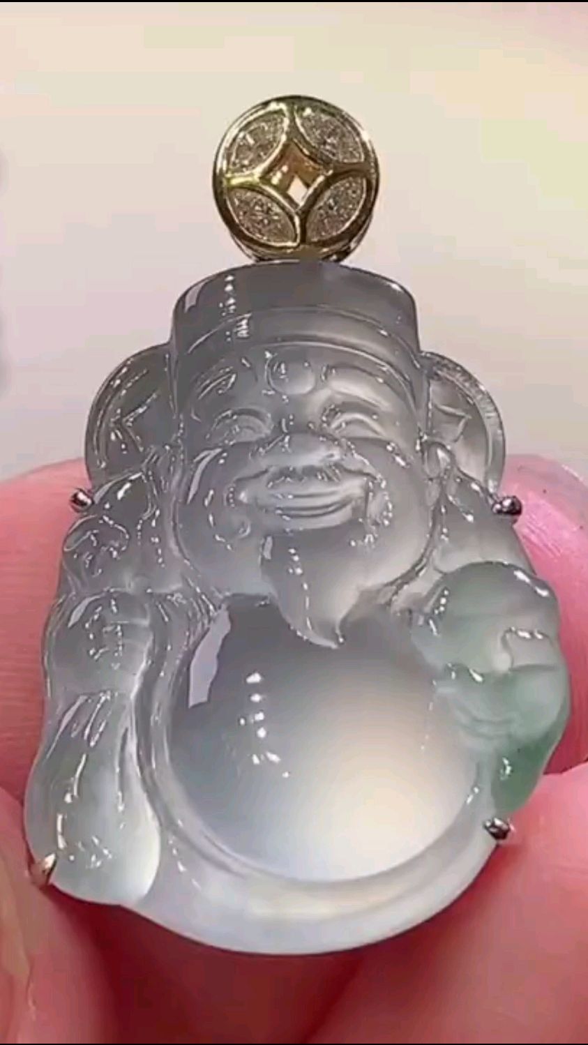 好冰透的翡翠小财神