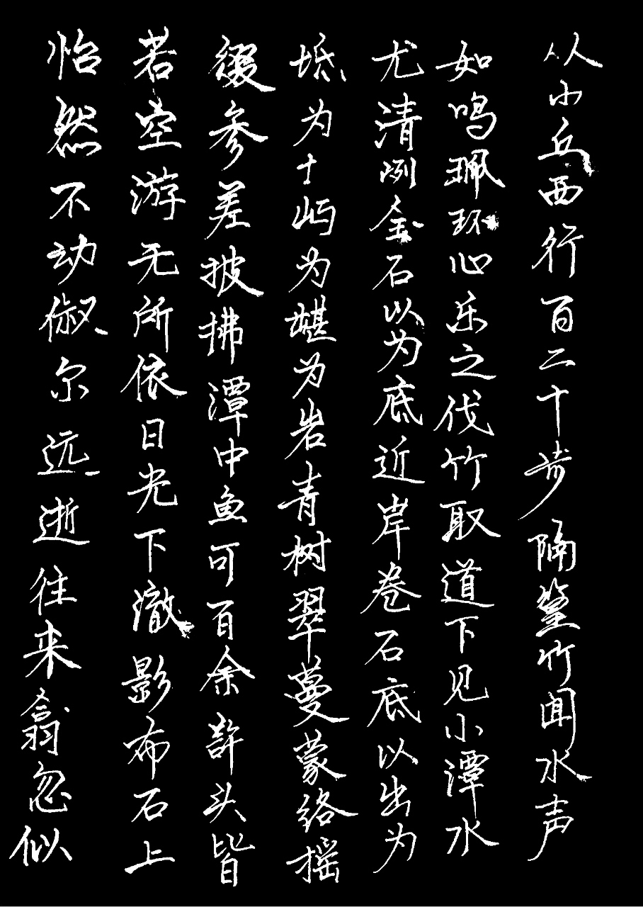 楷书书写柳宗元小石潭记!