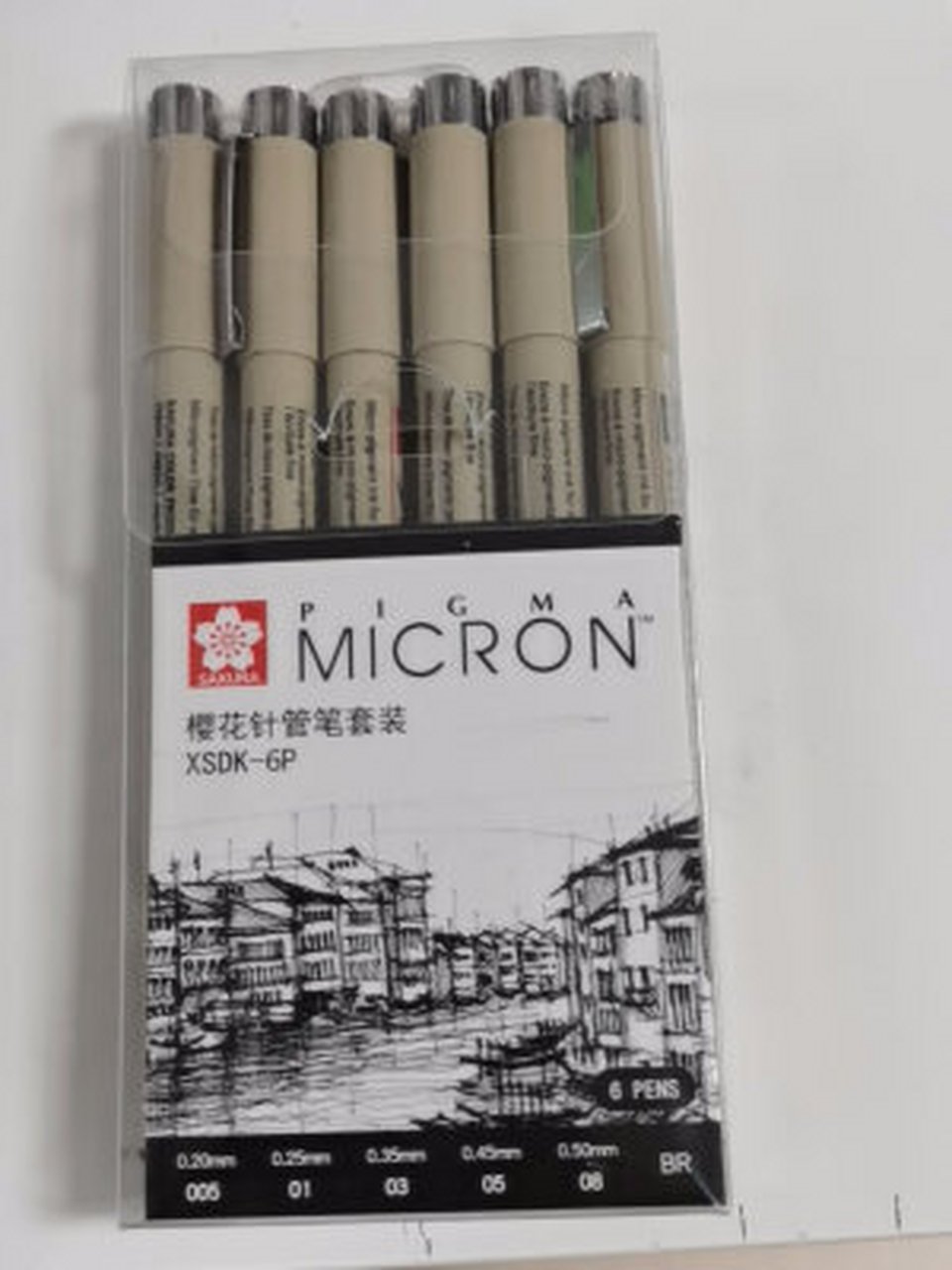 樱花(sakura)针管笔勾线笔 6支漫画套装 黑色签字笔日本进口绘图水笔