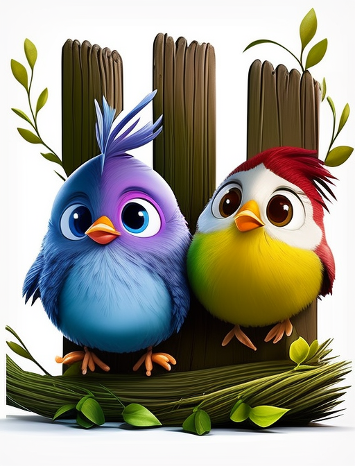 一对可爱的小鸟头像壁纸背景图多张精选