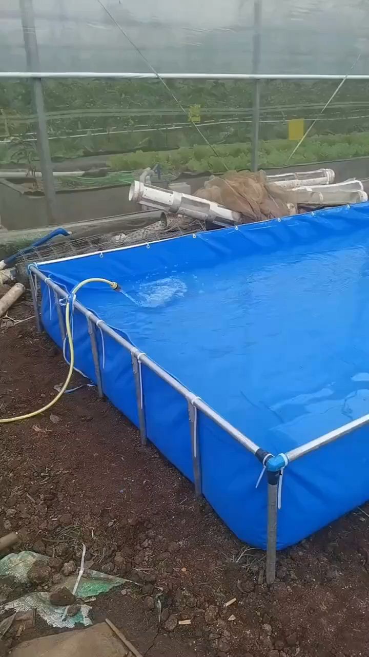 长方形帆布鱼池用来养鱼养虾养牛蛙都挺好用的.