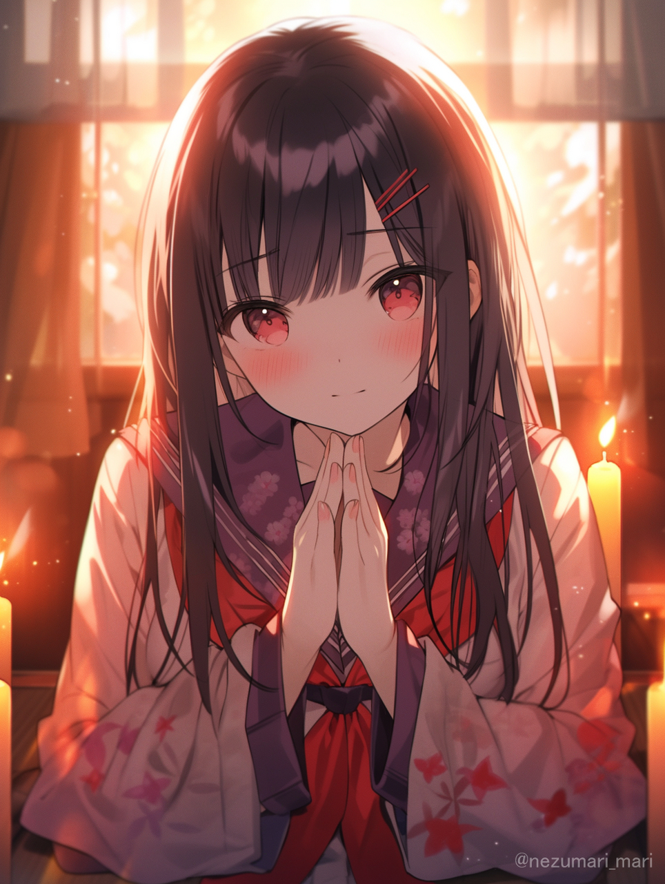 二次元# 正在祈福的少女[温暖]