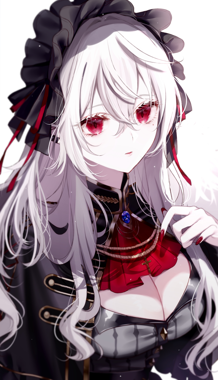 白发赤瞳美少女