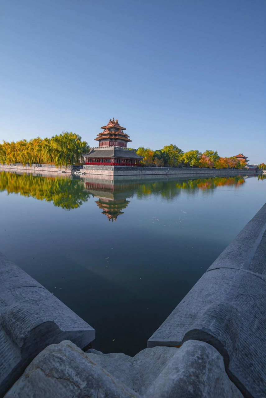 大美中国:秋日里的蓝天,故宫角楼 ,护城河,古银杏,以及周围的一切都