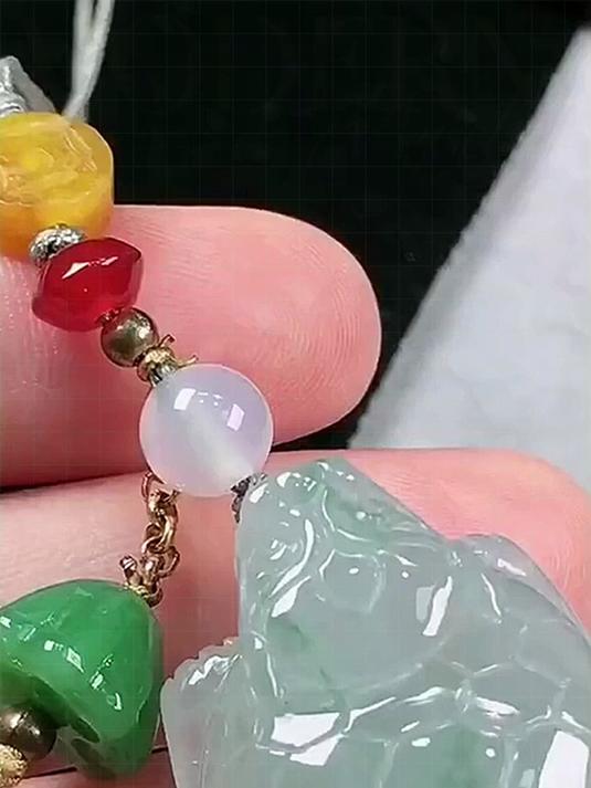 冰润翡翠龙头龟,造型生动,种水很好