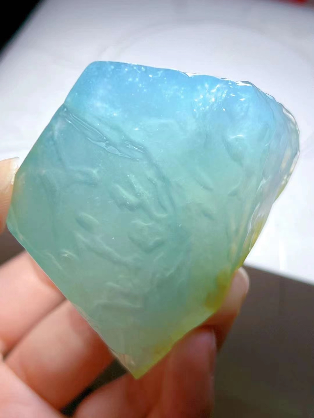 冰晴底色翡翠果冻大胶块