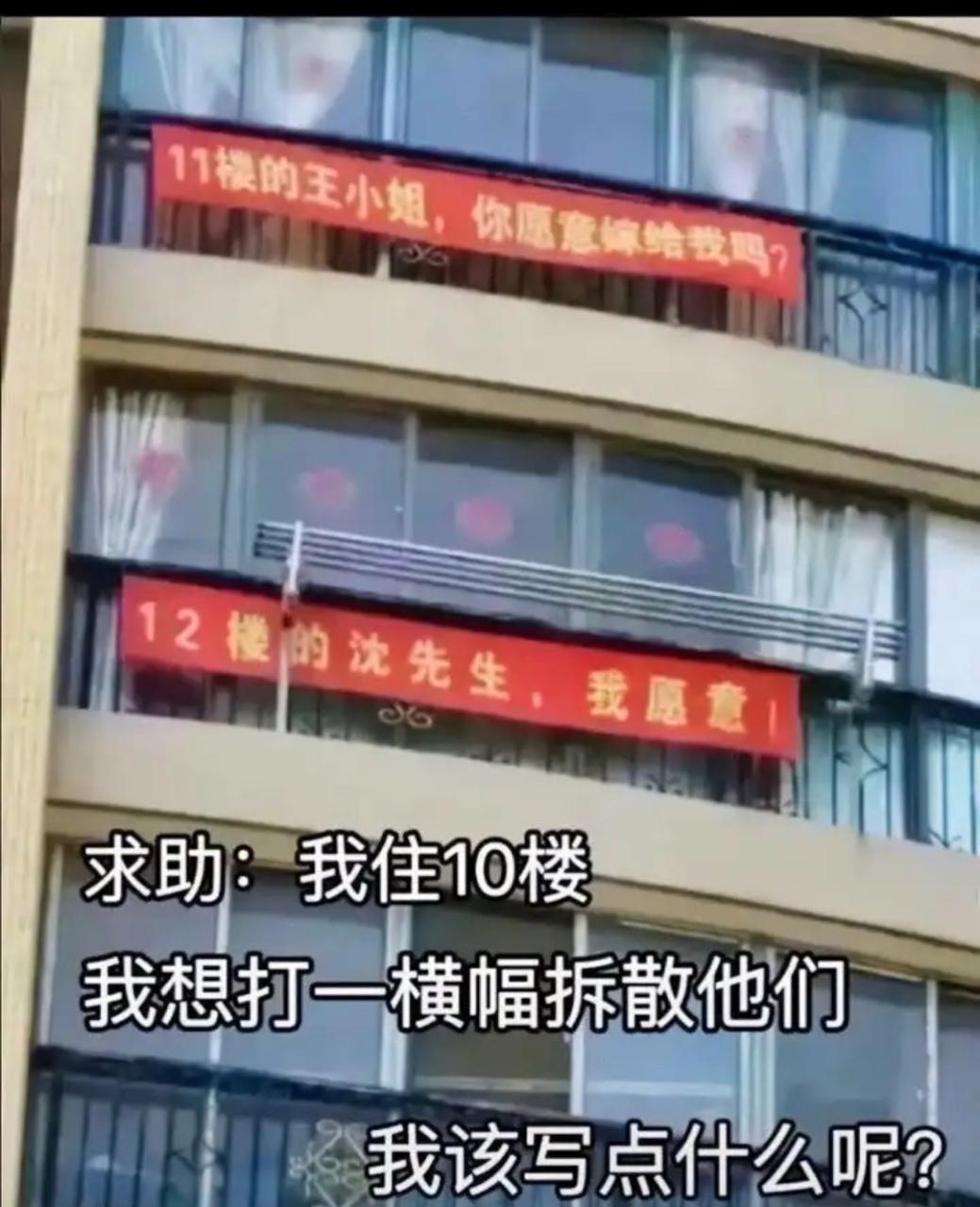 网友:住十楼应该怎么写?