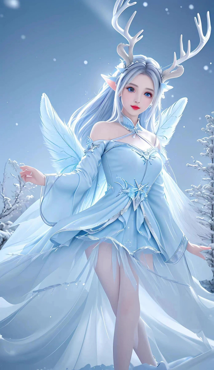 动漫壁纸# 蓝色精灵女孩