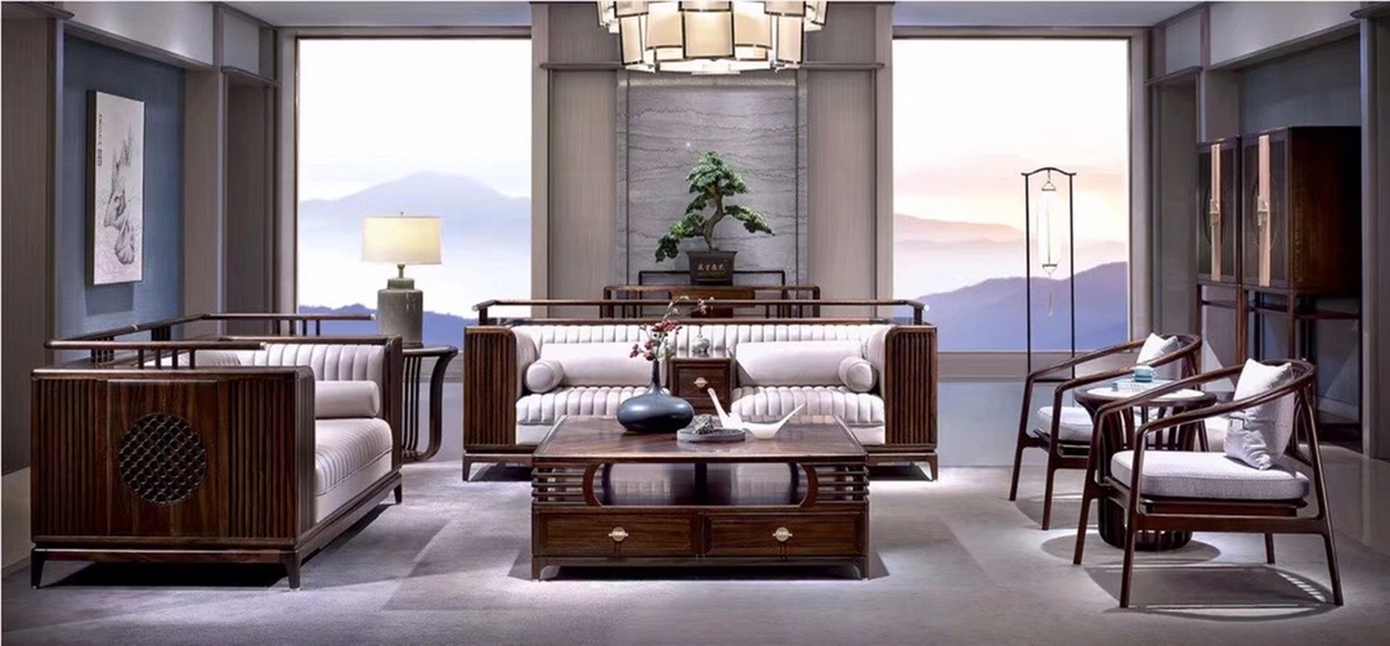 新中式沙发效果图图片
