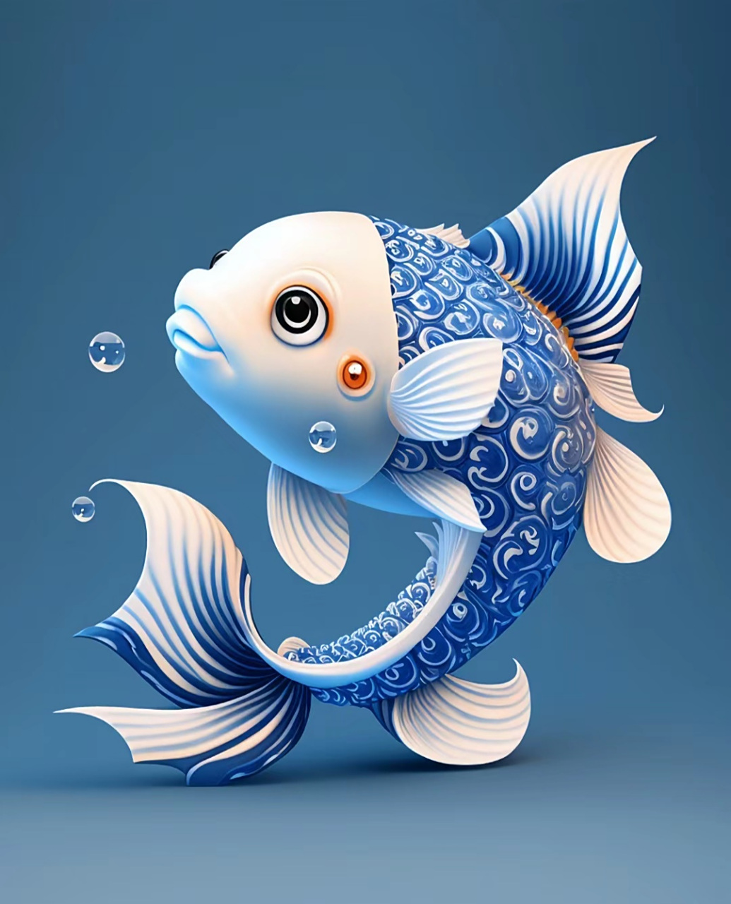 青花瓷的锦鲤附体吉祥如意啦