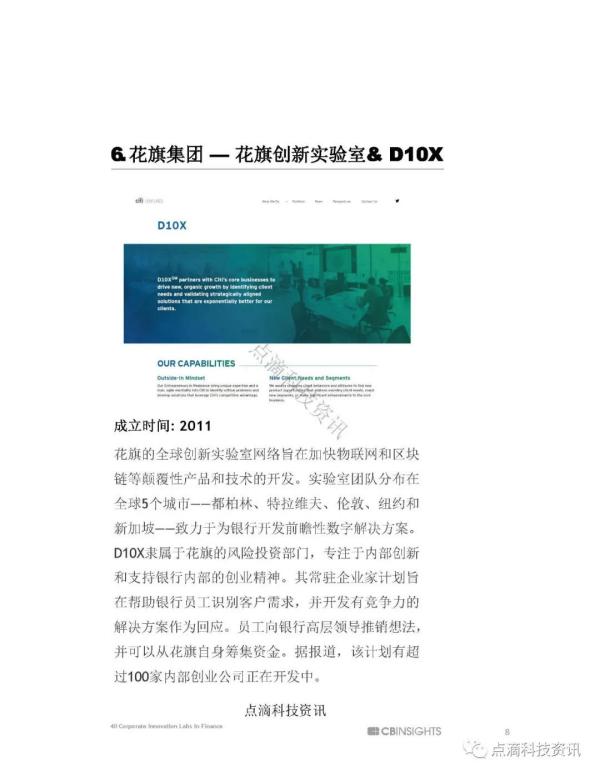 CB Insight最新盘点全球40家知名金融科技创新实验室