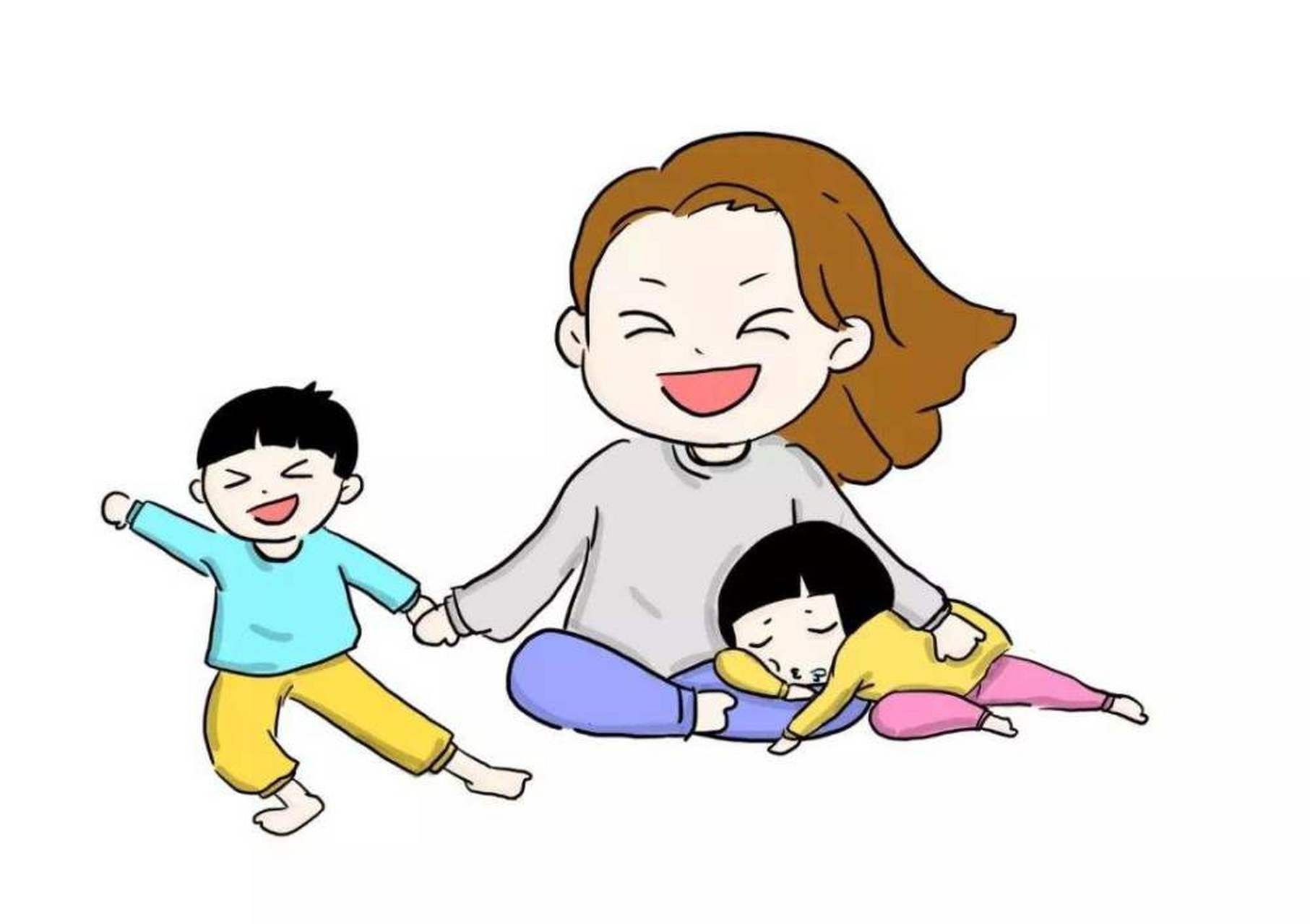 每当我"一拖二"出门,总会经历这样的对话"你一个人带两个孩子?
