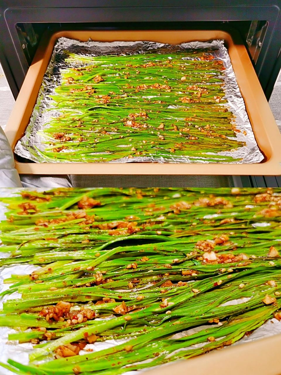 麻辣鲜香97蒜蓉烤韭菜  97烧烤摊的人气美食～烤韭菜,用烤箱在家