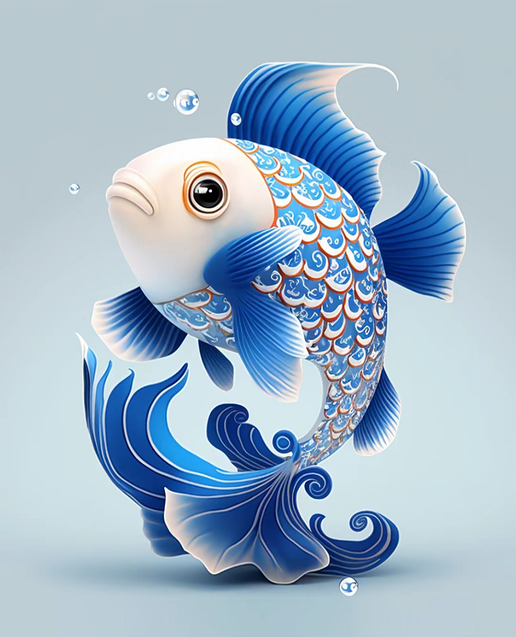 青花瓷的锦鲤附体吉祥如意啦